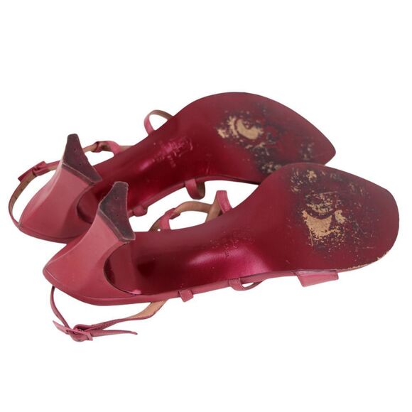 Sara Navarro POWDER ROSES REAL LEATHER MID HEEL OPEN TOE STRAPPY SANDALS Sz 39C - Picture 9 of 11